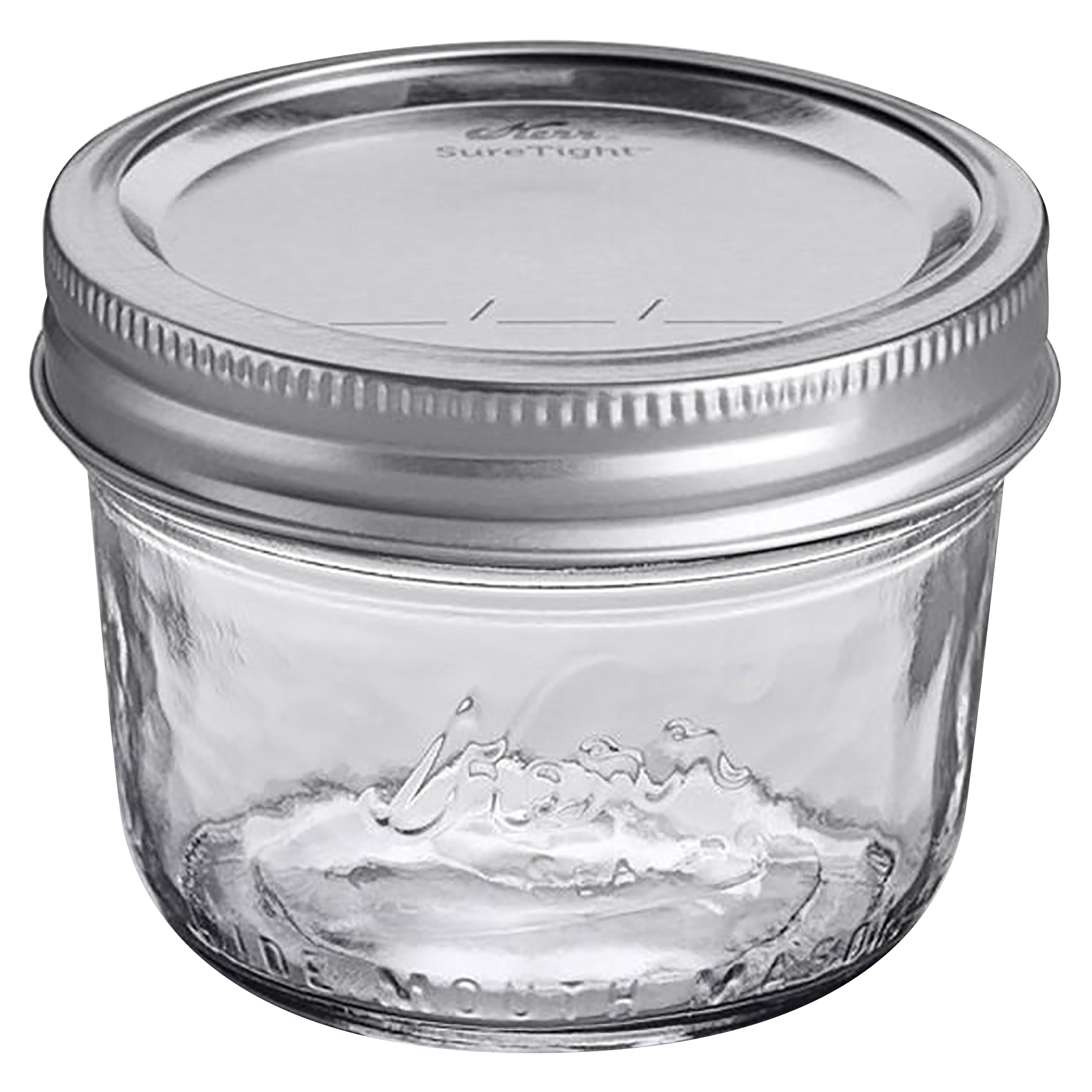 jar　0818 8 oz Clear Glass Mason Jars w/ Silver Screw Top Cap | Berlin